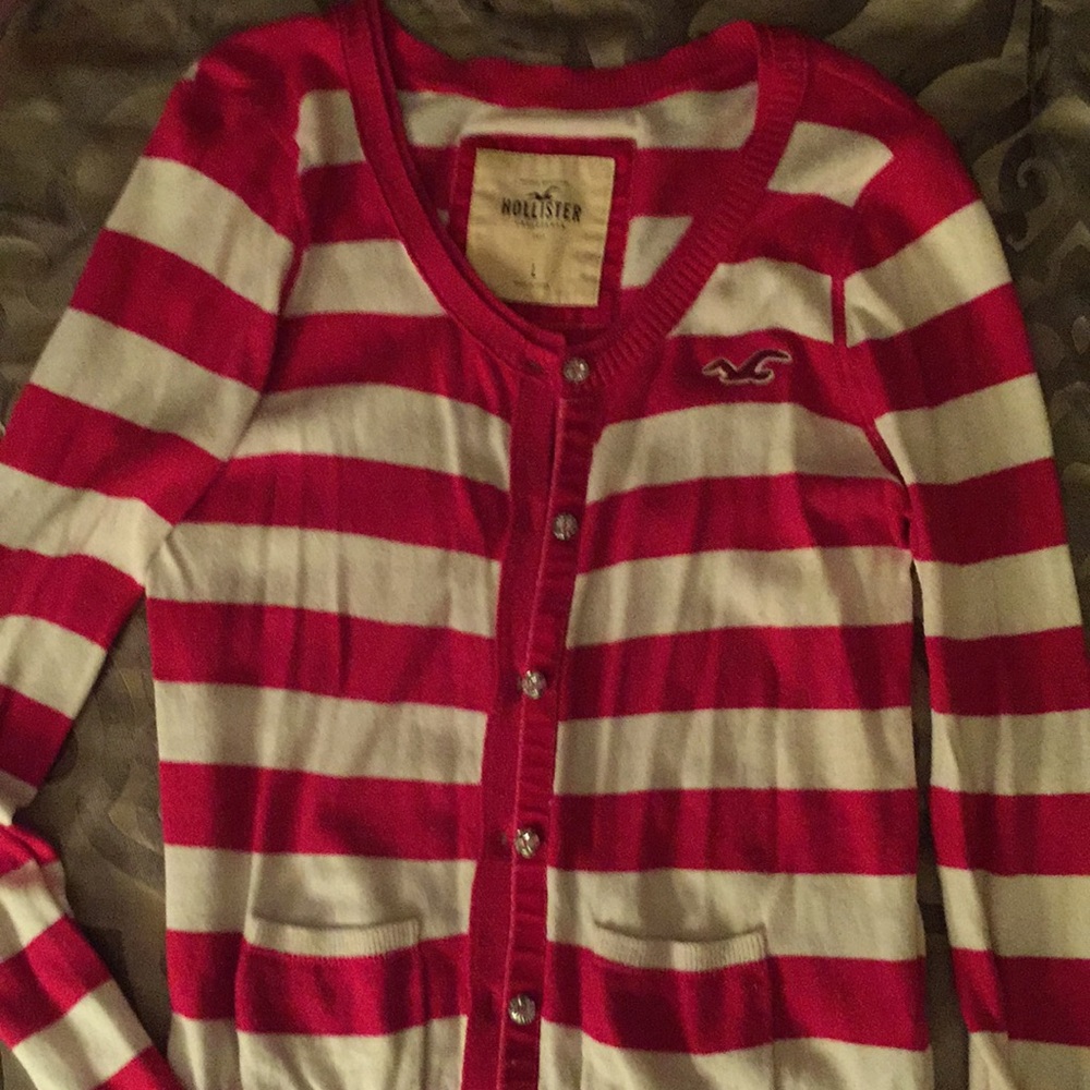 Super cute hollister striped cardigan